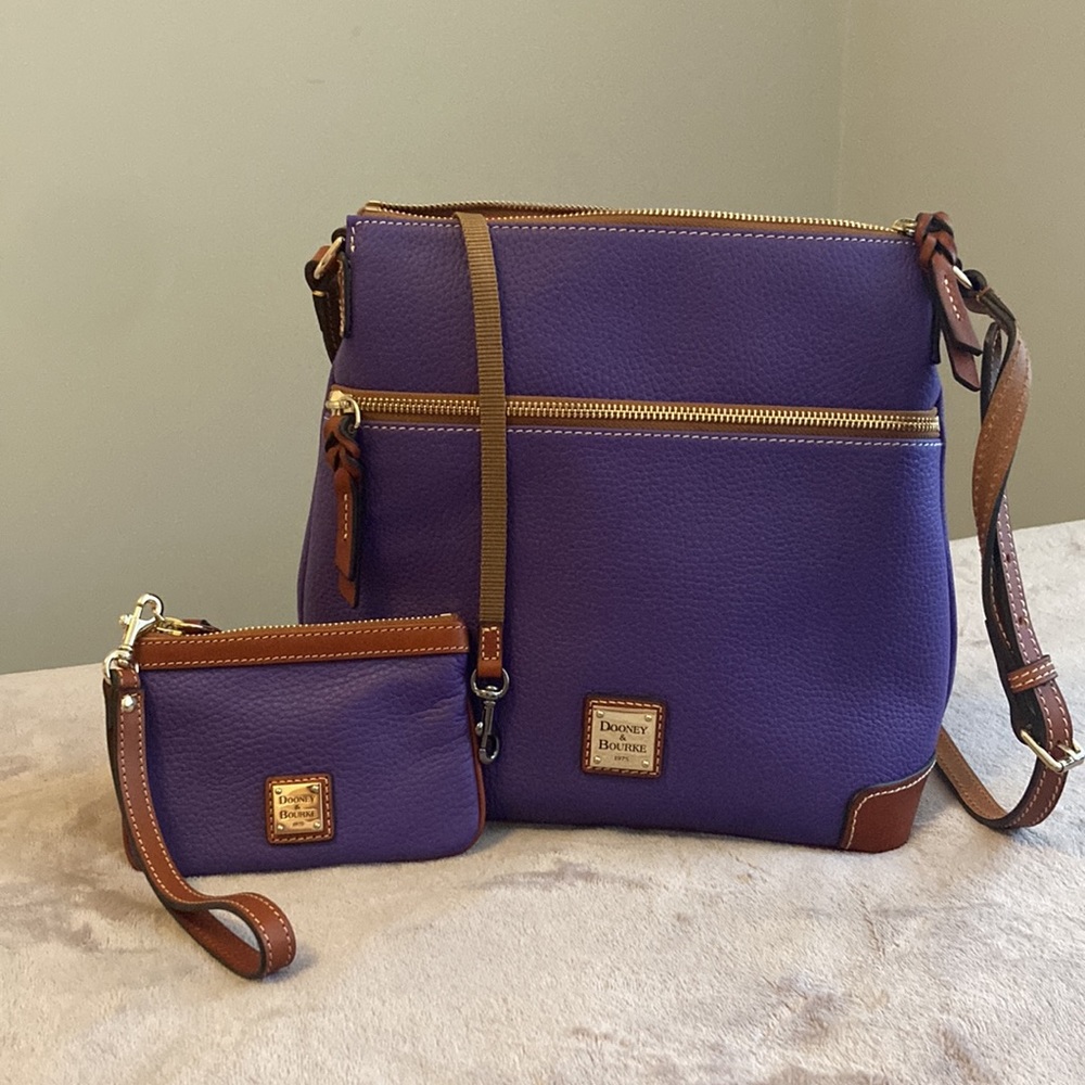 Dooney & Burke Pebble Leather Crossbody - Purple